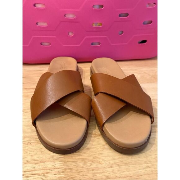 Madewell The Louisa Crisscross Sandals in English Saddle brown sz 8.5 - Picture 2 of 8